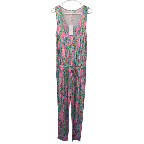 Lilly Pulitzer Pants - Lilly Pulitzer Paulina Jumpsuit Pink Unicorn of the Sea Tropical Knit Small NWT